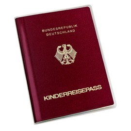 Karteo Children's Passport Cover, Transparent, Tear-Resistant, Transparent, 128 x 92.5 mm, for Children's Passport, Fits New Passport from April 2017, Made in Germany