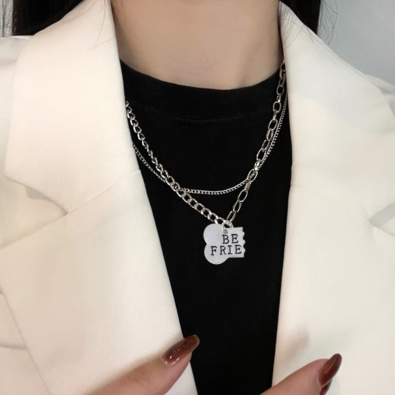 Honbay Silver Dog Bone Shaped Charm Best Friends Necklace and
