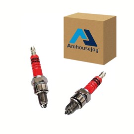 A7TC Spark Plug Fit for GY6 50cc 70cc 90cc 110cc 125cc 150cc 139QMB 154QMI 157QMJ Engines ATV Moped Quad Scooter Go Kart Dirt Bike Pit Bike Buggy 3 Electrode - 2 Pack