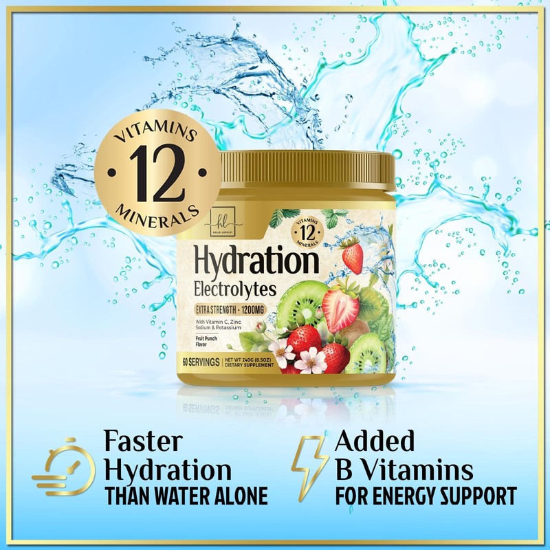 Electrolyte Powder Drink Mix 1200mg - Sugar Free Hydration Keto