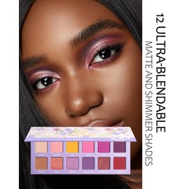 MAKI YIKA 12 Color Purple Pink Burgundy Eyeshadow Palette, Nude Yellow Matte Shimmer Eye Shadow, High Pigmented, Long Lasting Pressed Powder Smokey Eye Makeup