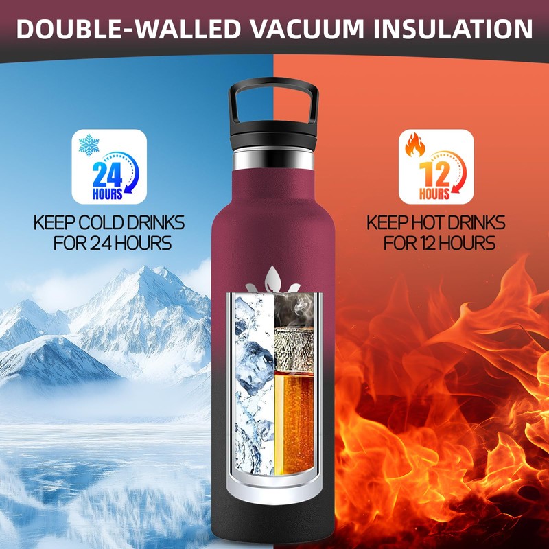 Grsta Stainless Steel Drinking Bottle, 500 ml, Leak-Proof, BPA-Free Drinking