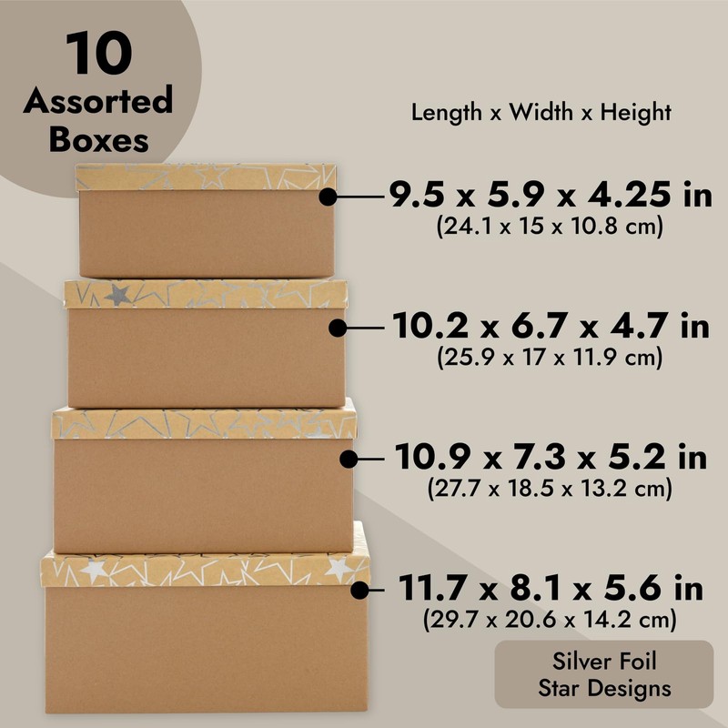Sparkle and Bash Set of 10 Nesting Gift Boxes with