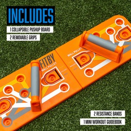 Foldable Push Up Board for Men and Women- Multifunctional Workout Equipment - Foldable Push Up Bar- Fitness Gym Equipment- Portable Board for Home Exercise and Workout - Push Up Board by Fitby