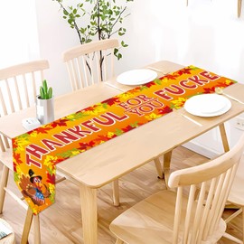 Friendsgivig Decorations, Thankful for You Table Runner, Friendsgiving Table Runner, Friendsgiving Party Decorations Tablecloth, Thanksgiving Table Runner, TBLN Happy Thanksgiving Party Decorations