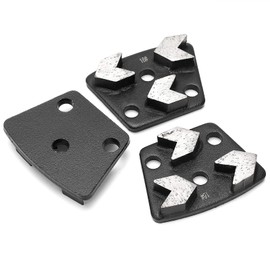 3 x Diamond Grinding Shoes, 16# Black Trapezoidal Diamond Grinder Concrete Grinding Shoes Cutting Tool Disc Set