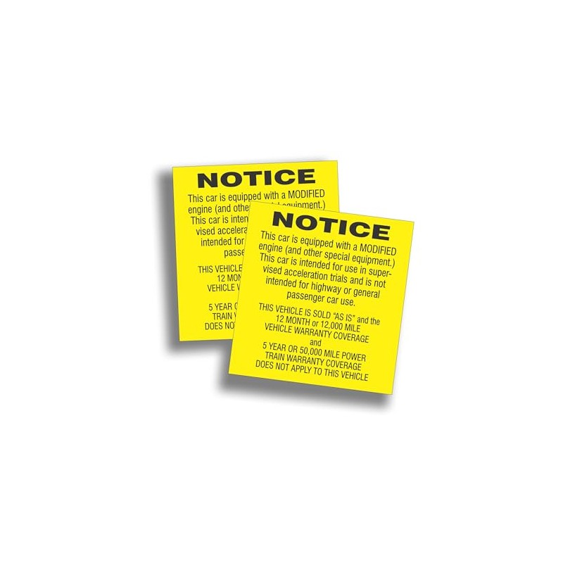 2X Restoration Sticker Decal Car Sold As is Modified Engine