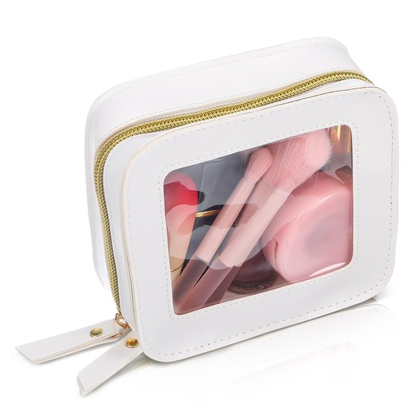 Gatuida Compact Clear Makeup Pouch for Women with Zipper Closure