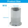 Zorveiio 15Pcs M12 Rivet Nuts - 304 Stainless Steel Flat