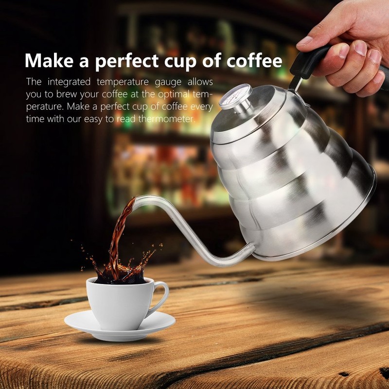 Cafetera con Termómetro de Acero Inoxidable 304 Vierte Sobre Café