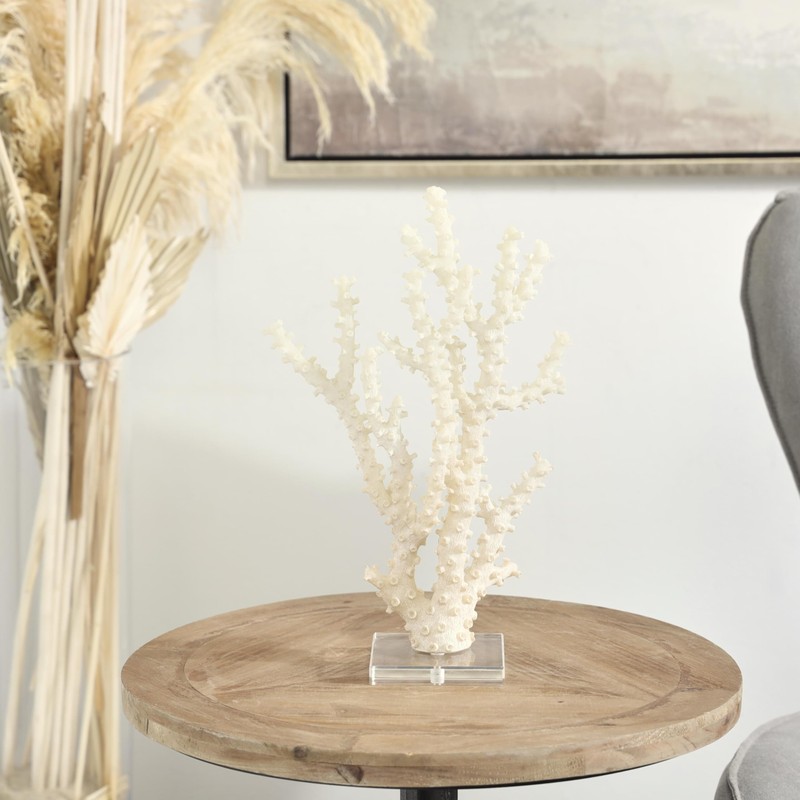 Deco 79 Polystone Coral Decorative Sculpture Home Decor Statue with