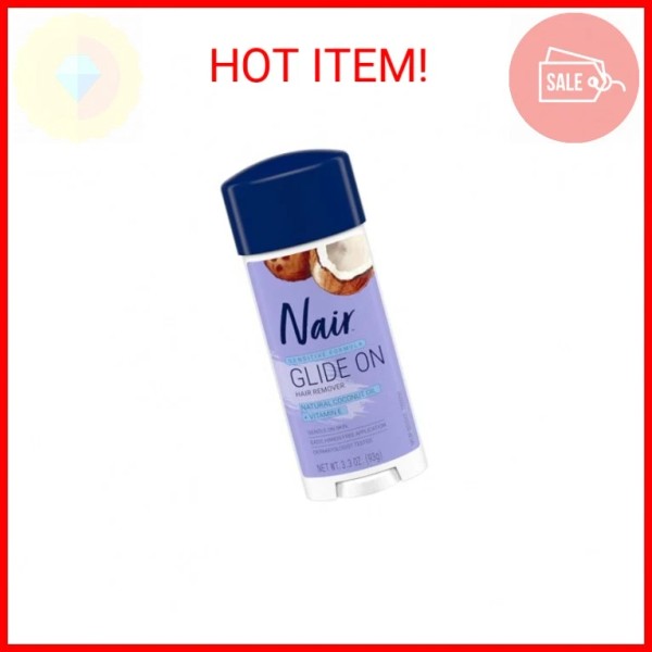 Nair Hair Remover Sensitive Formula Glide On Depilatory Cream 3.3