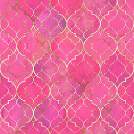 MuralPeel Modern Pink/Golden Krystal Mosaic Peel and Stick Wallpaper Self Adhesive Removable Easy Peel Off Stick on Wall Paper for Bedroom Cabinet Renter Friendly