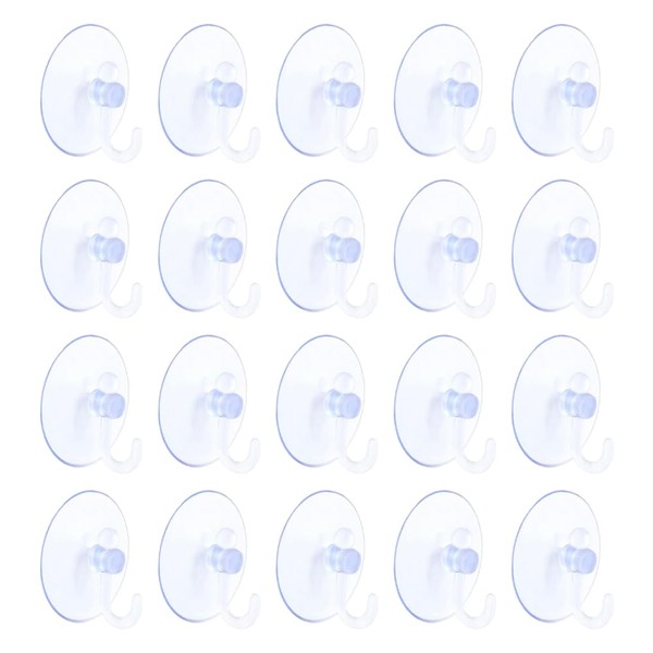 YANWANDEFA 20 PCS Clear Suction Hooks Reusable PVC Sucker Pads