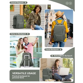 Travel Backpack for Women Men Business Laptop Backpack Fits 15.6 Inch Airline Cabin Bag Carry On Backpack Water Resistant with Shoe Pouch Casual Daypack Weekend Overnight,D2-Green