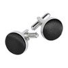 FELYSIK Black Cufflinks for Men, Round Silky Tuxedo Shirts Cufflinks