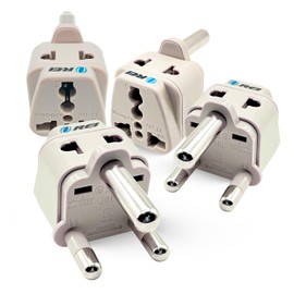 OREI USA to South Africa, Botswana, Namibia & More (Type M) Travel Adapter Plug - 2 in 1 - CE Certified - RoHS Compliant - 4 Pack - White Color (DB-10L-4PK)