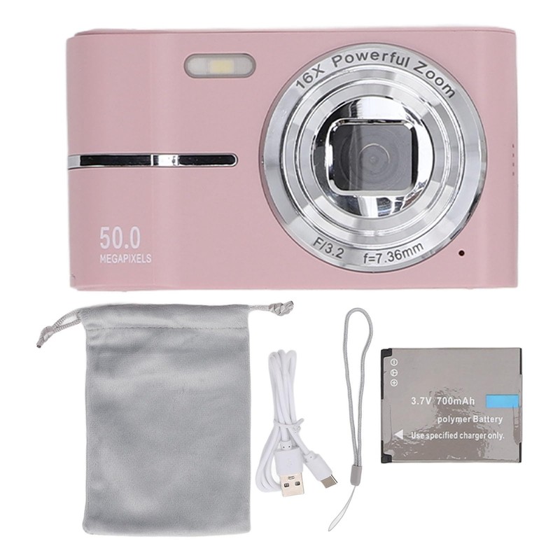 FHD 1080P Camera, Autofocus 16X Zoom 2.4in Screen Pocket Digital