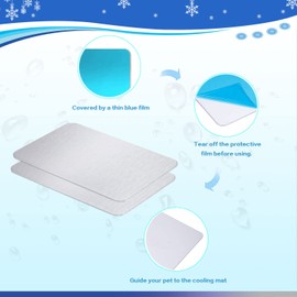 Rabbit Cooling Pad, FIPASEN 11.8x7.9 IN Hamster Cooling Mat Pet Cool Plate for Rabbit Bunny Hamster Guinea Pig & Other Small Pets Stay Cool This Summer - Bite Resistance Pet Cooling Pad Ice Bed (2PCS)