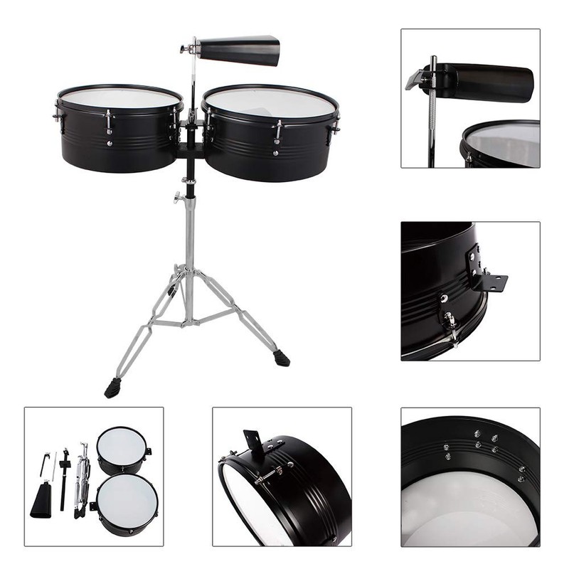 Lykos Percussion 13" & 14" Timbales Drum Set with Stand