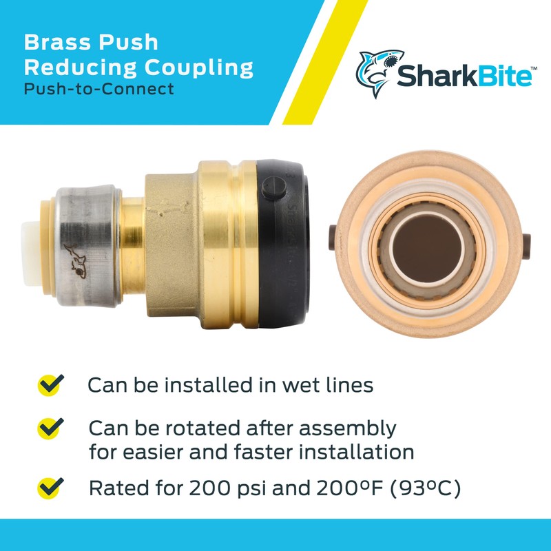 SharkBite 1-1/2 Inch x 1 Inch Reducing Coupling, Push to
