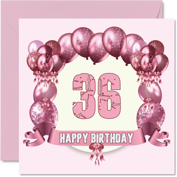 Fun 36th Birthday Cards for Woman - Birthday Balloons -