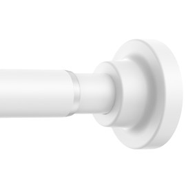 AIZESI Tension Shower Rod 36-63 Inch, 1 Inch Diameter White Tension Curtain Rod Adjustable Curtain Rod Non-Drilling, Anti-Slip Tension Rod, Anti-Rust Shower Curtain Rod