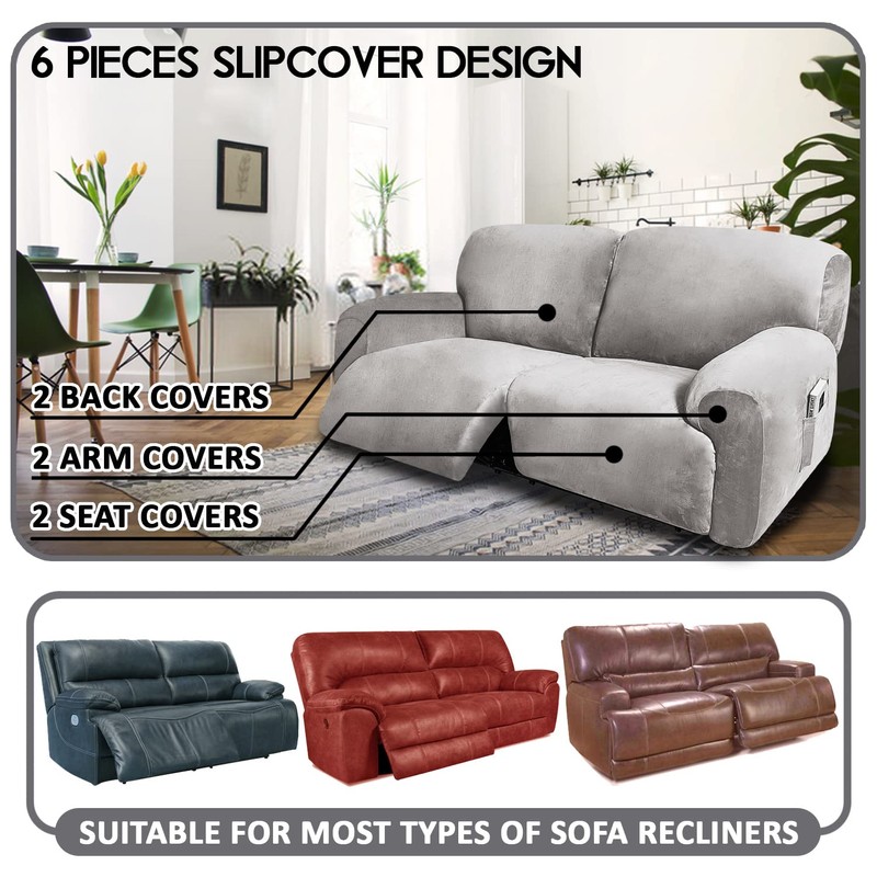 ULTICOR Extra Wide 75" - 100", Reclining 2 Seater Sofa,
