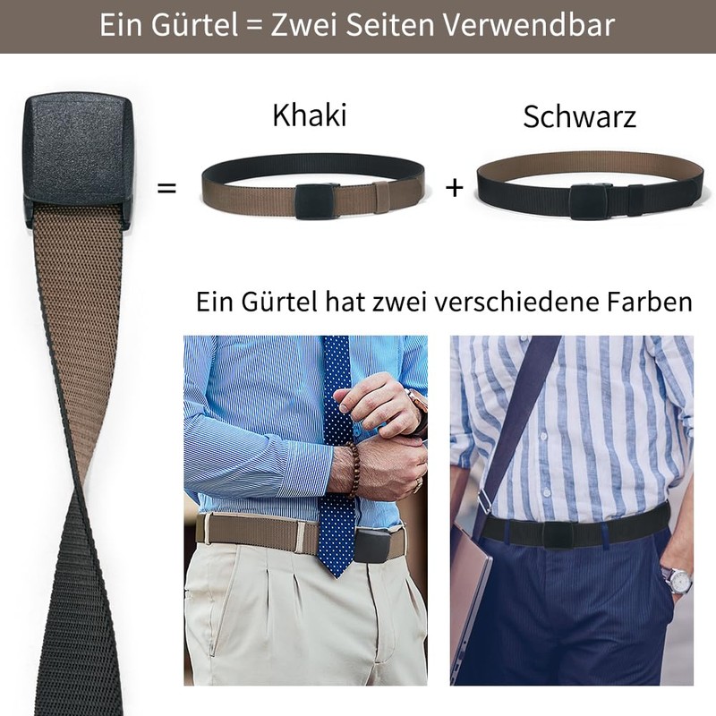 LionVII Mens Elastic Belt 130cm Stretch Belt with Plastic Buckle