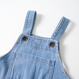 Miipat Toddler Girls Denim Overalls Blue Baggy Little Kids Jumpsuit Bib Overall Jeans(BluePrintStar,4-5T)