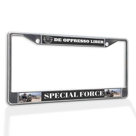 Fastasticdeals Metal Insert License Plate Frame De Oppresso Liber Special Force Weatherproof Car Accessories Chrome 2 Holes Solid Insert