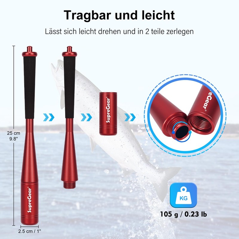 supregear Fishing Fish Killer, Outdoors Aluminium Removable Fish Slaughter Metallic
