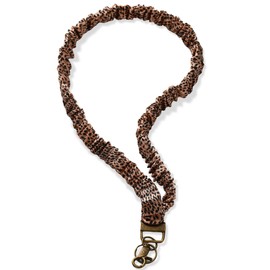 Geyoga Scrunchie Lanyards for ID Badges Keys Teacher Gift Lanyards Cute Stretchy Retractable Keychain Holder for Nurse Women(Leopard)