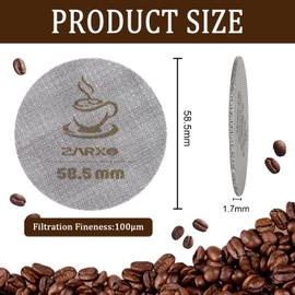 ZARXI Espresso Puck Screen, 2 Pcs Reusable 1.7mm Thickness 150μm 316 Stainless Steel Professional Barista Coffee Filter Mesh Plate for Espresso Portafilter Filter Basket (58.5mm)