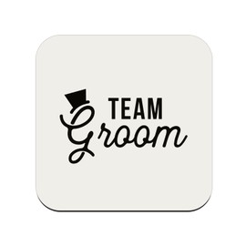 Cork Coasters - Team Groom Hat Wedding Groom Gentleman - Pack of 6 (95x95mm)
