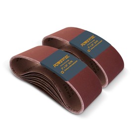 POWERTEC 3 x 18 Inch Sanding Belts 20PK, 4 Each of 40/60/80/100/120 Grits, Aluminum Oxide Belt Sander Sanding Belt Assortment for Portable Belt Sander, Wood & Paint Sanding, Metal Polishing(110801-P2)