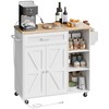 CHOEZON Kitchen Island Trolley with Power Outlet, Spice Rack, Rolling