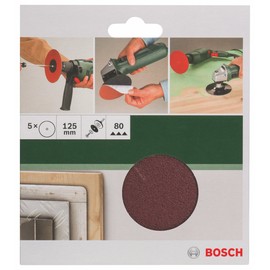 Bosch Accessories 2609256B50 DIY Paper Sanding Sheet for Supporting Disc Diameter 125 mm G80 Unperforated (5)