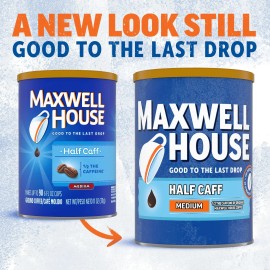 Maxwell House Medium Roast Half Caff Ground Coffee 11 Ounce Canister