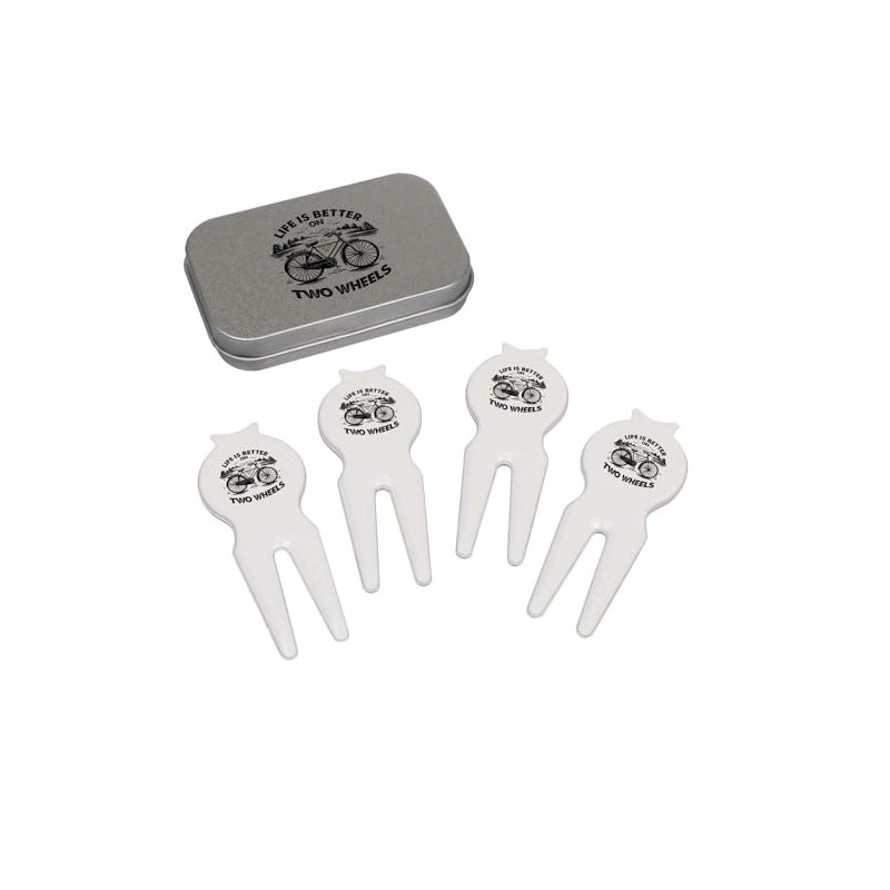 Azeeda 'Life Is Better On Two Wheels' Golf Divot Tool/Repair