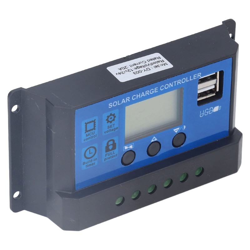 12/24V 20A PWM Solar Charge Controller, Solar Panel Controller with