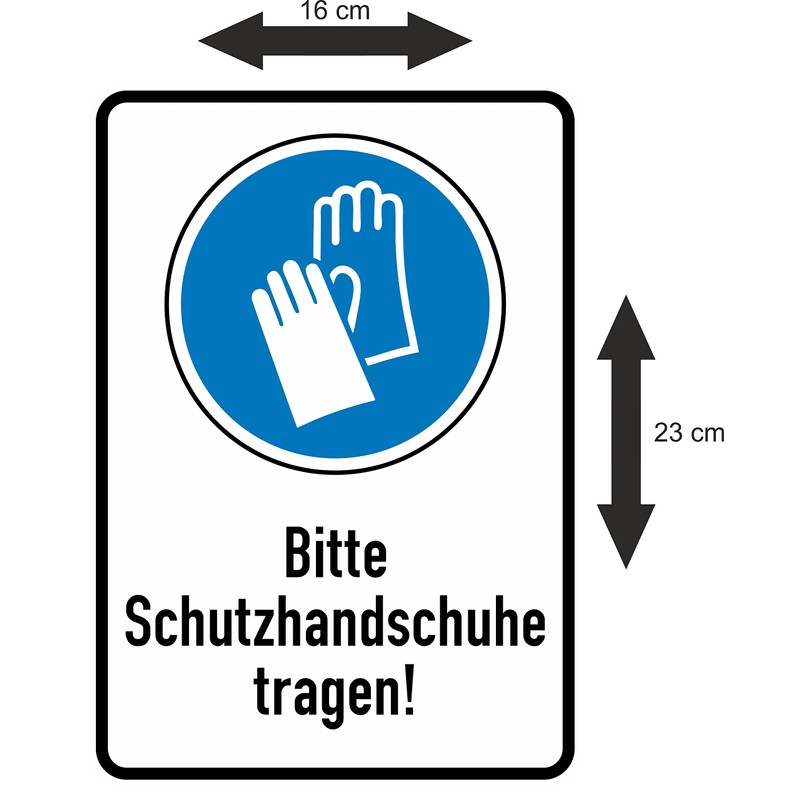 Daged Please Wear Protective Gloves Sticker 23 x 16 cm