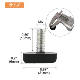 Rhea 8pcs Leveling Foot M6 Fixed Leg Leveling Pad with Screw Leveling Pad Furniture Sliding Leveling Feet Adjustable Leveler Floor Protector Table Leg Desk Leg Black M6x15mm