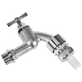 Cornat Outlet Tap - 1/2 Inch Male Thread - Includes Nozzle - For Connecting Washing Machine & Dishwasher - With Backflow Preventer & Pipe Aerator - High-Quality Ceramic Top / Tap / Stopcock /