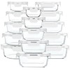 30 Pieces Glass Food Storage Containers with Upgraded Snap Locking