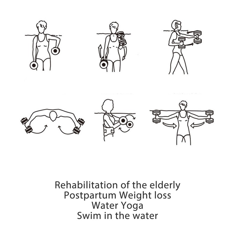 Women Aquatic Dumbbells Floating Muscle Building Quickly Drying Water Weights