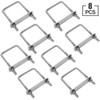 CertBuy 8 Pack Square U-Bolts 2-1/2" Inner Width 100mm Length