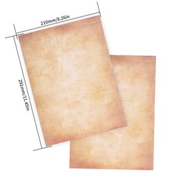 70 Sheets Vintage Letter Papers, Old Looking/Vintage Design Craft Certificate Document Paper, Antique Aged Writing Papers Similar to Parchment Paper for Vintage Invites Letters- Dark Yellow