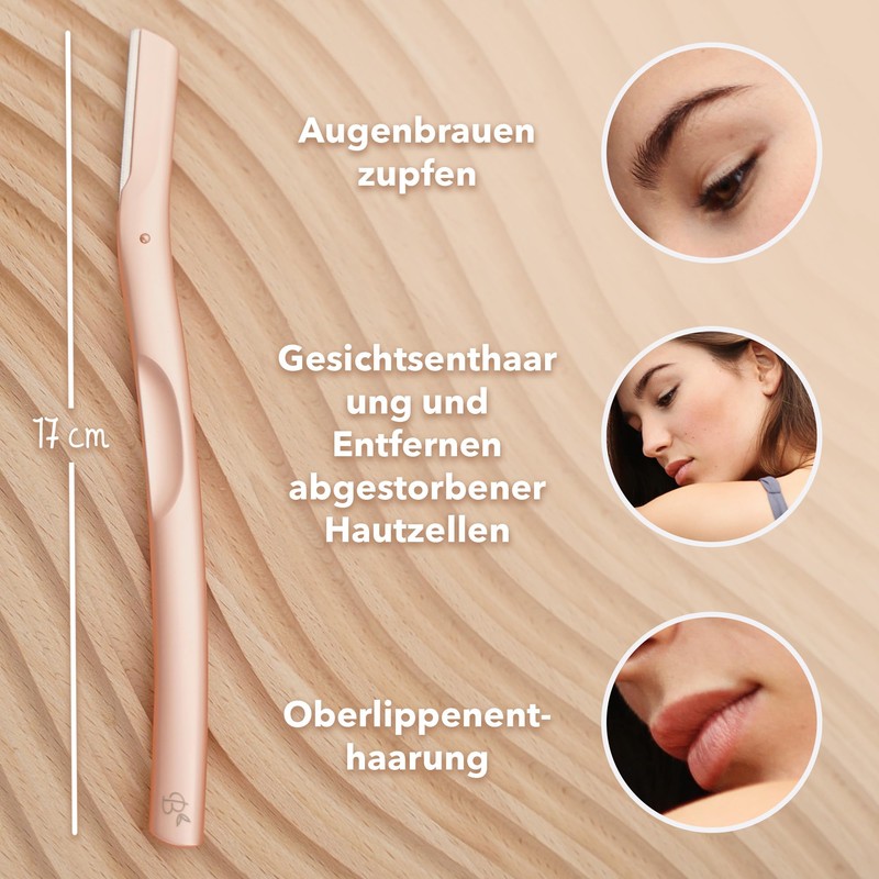 Bamboozy Eyebrow Razor with 5 Premium Blades - Reusable Metal