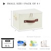 VinneGenzz 4 Pack Storage Bins with Zipper Lid Cotton Linen
